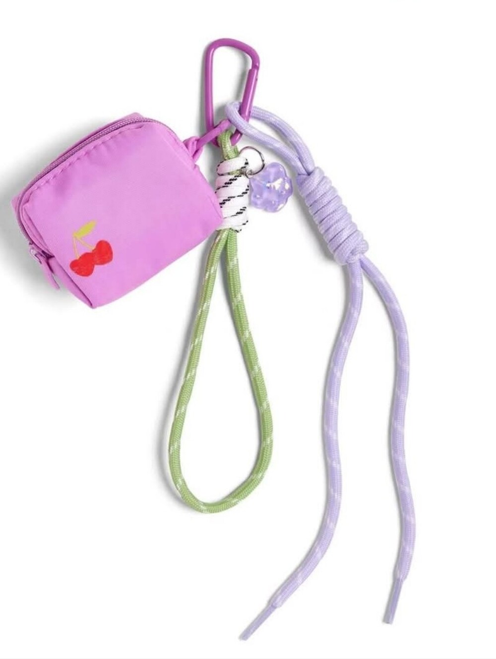 NEW Bag Charm w/Mini Pouch Pink Cherry